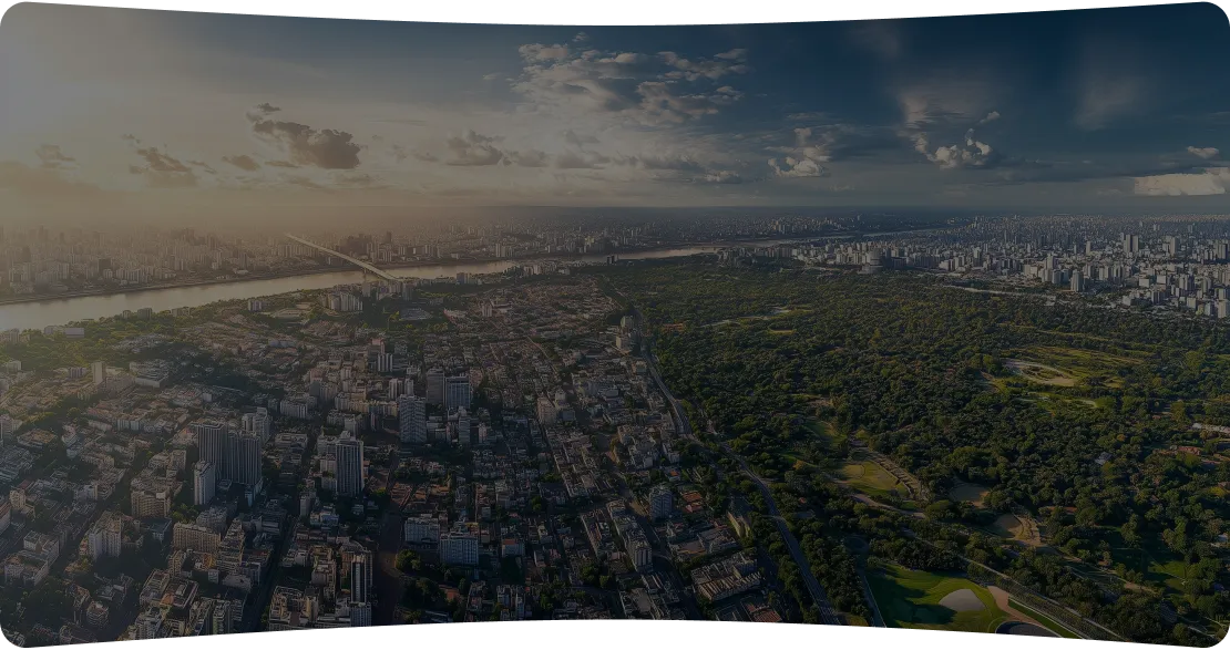 Imagem aérea da cidade